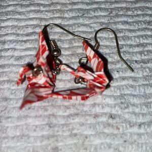 Japanese origami paper crane earrings